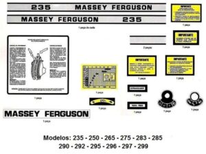 2710845 JG DECALQUE MASSEY FERGUSON MF285 MF250 MF265 MF292