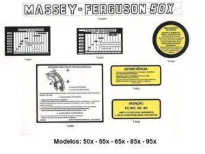 2730828 MF65 JG DECALQUE MASSEY FERGUSON 95X 85X 65X 55X 50X