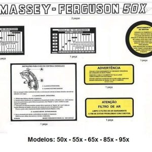 2730828 MF65 JG DECALQUE MASSEY FERGUSON 95X 85X 65X 55X 50X