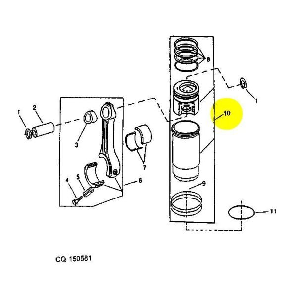 RE60294/272  KIT PISTÃO - CAMISA - ANÉIS MOTOR 7.6L JOHN DEERE 6076T/A/H - Imagem 2