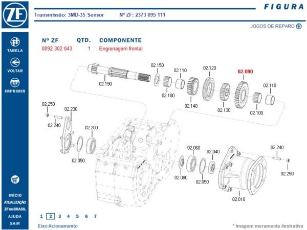 073107 ZF – ENGRENAGEM 36X19Z 0092302043