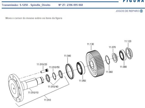 6267970M1 ENGRENAGEM REDUTOR MF32 0092311038 ZF 70071528 AGCO