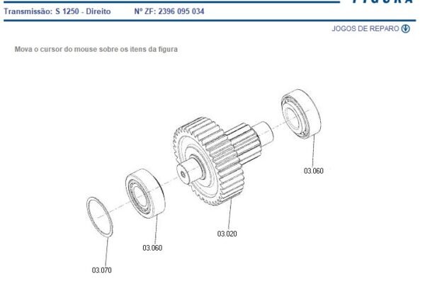 6267973M1 EIXO INTERMEDIARIO REDUTOR ZF MF32 ZF 0092203024 - Imagem 3