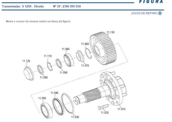 6267970M1 ENGRENAGEM REDUTOR MF32 0092311038 ZF 70071528 AGCO