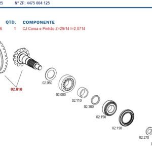 4475205106 COROA E PINHÃO ZF 29X14 TRAÇÃO MS-B 3025