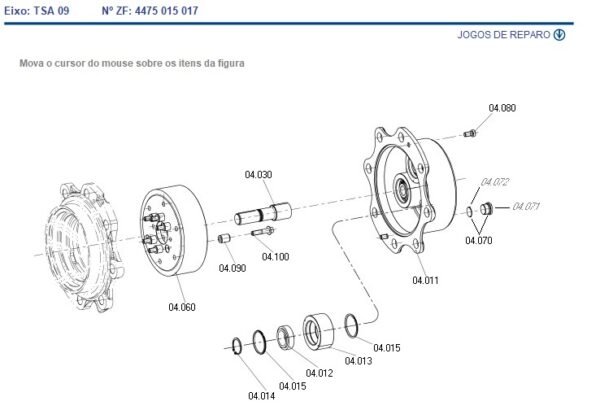 4475015017 TRAÇÃO TSA09 ZF EL0606003016 MAHINDRA - Imagem 2
