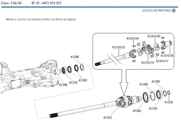 4475015017 TRAÇÃO TSA09 ZF EL0606003016 MAHINDRA - Imagem 8