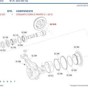 0095252021 COROA E PINHÃO 32X12 TRAÇÃO ZF AS3035
