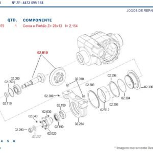 0095252079 ZF – CJ COROA E PINHÃO TRAÇÃO ZF 28X13Z 0095252077