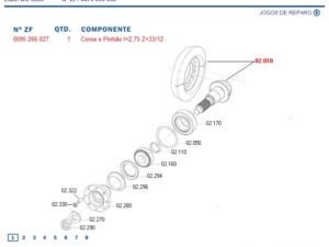0095266027 ZF COROA E PINHÃO TRAÇÃO 6317154M91 12X33