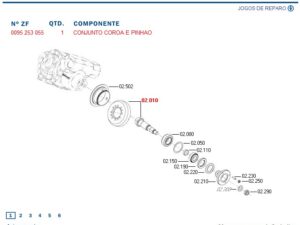 COROA E PINHÃO TRAÇÃO ZF AS3050 0095253055 ZF 2170101 PAUNY TRATOR PAUNY 230A 4472095185 ZF / 200702 PAUNY