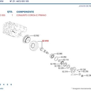 COROA E PINHÃO TRAÇÃO ZF AS3050 0095253055 ZF 2170101 PAUNY TRATOR PAUNY 230A 4472095185 ZF /  200702 PAUNY