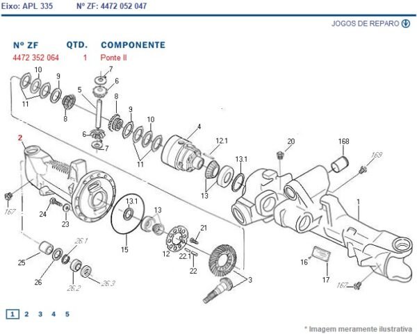 4472352064 CARCAÇA TRAÇÃO ZF APL335 LADO ESQUERDO