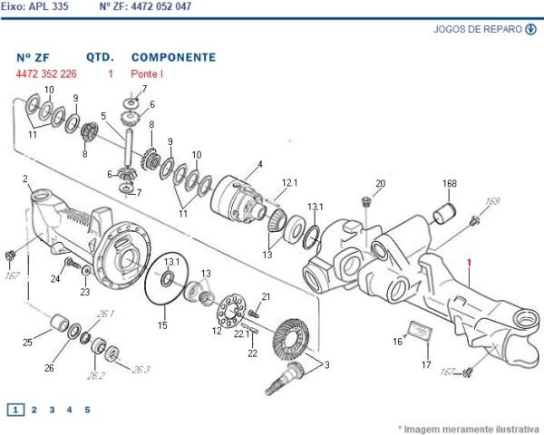 4472352226 CARCAÇA TRAÇÃO ZF APL335 LADO DIREITO RZP4472352226 TRATOR NEW HOLLAND