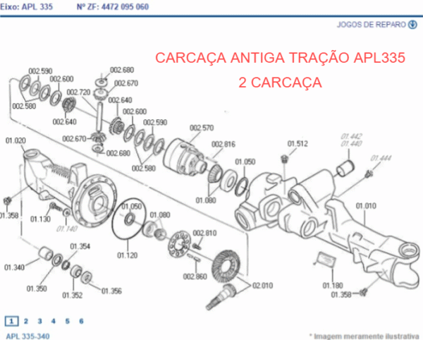 0095298021 KIT CARCAÇA TRAÇÃO ZF APL335/AS3035  48288R1 AGCO 4472298927 LADO DIREITO 0095352166 - Imagem 3