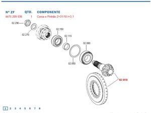 COROA E PINHÃO TRAÇÃO ZF MT-B3065 4475209036 ZF AT458549 JOHN DEERE AT519287 JOHN DEERE RETROESCAVADEIRA JOHN DEERE 310L 4475058044 ZF / 4475058052 ZF / AT458488B / AT498462 JOHN DEERE