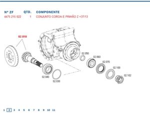 4475215022 COROA E PINHÃO 13X37 TRAÇÃO ZF TSA-09 6636798A1 LANDINI