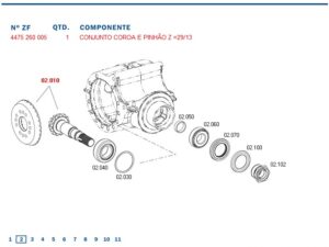 4475260005 COROA E PINHÃO ZF TRAÇÃO TSA09 42800675 LS 13X29Z