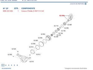 0095253056 COROA E PINHÃO TRAÇÃO ZF 101057406 STARA 11X38 661290A1N LANDINI 70071900 MONTANA