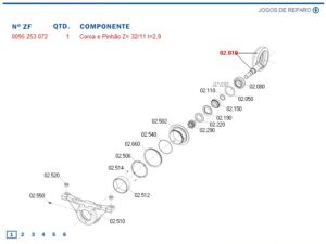 0095253072 COROA E PINHÃO TRAÇÃO ZF AS3050 LANDINI 6737942A1