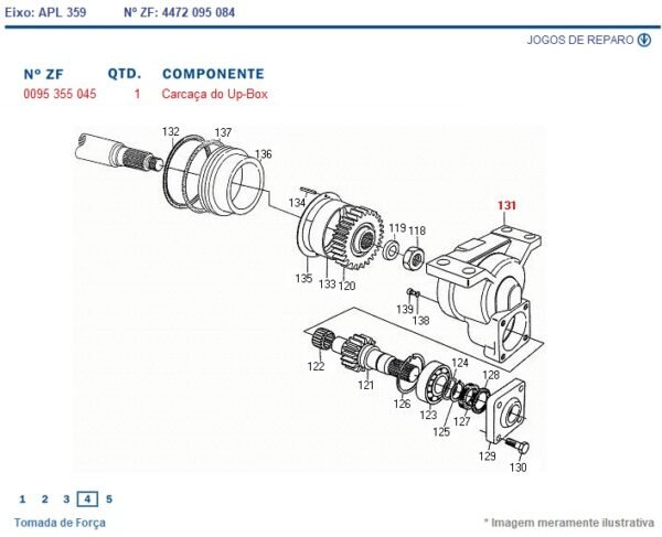 0095355045 ZF  CARCAÇA TDP UP-BOX TRAÇÃO ZF 6204503M1 AGCO - Imagem 3