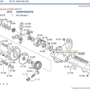 0095298079 CARCAÇA TRAÇÃO ZF 400007 AGRALE