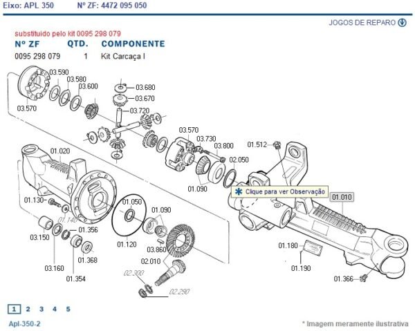 0095298079 CARCAÇA TRAÇÃO ZF 400007 AGRALE